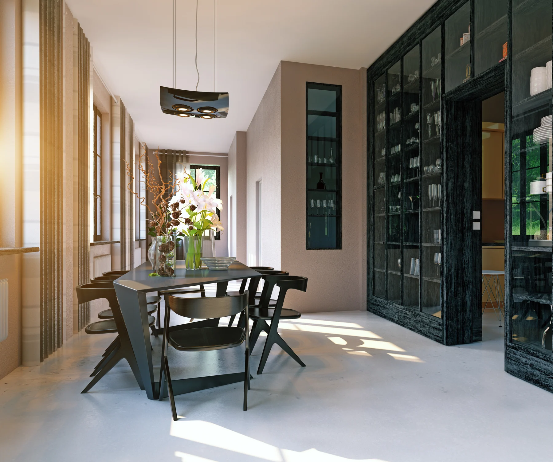 Modern dining space reflecting Christopher's practical design and property perspective